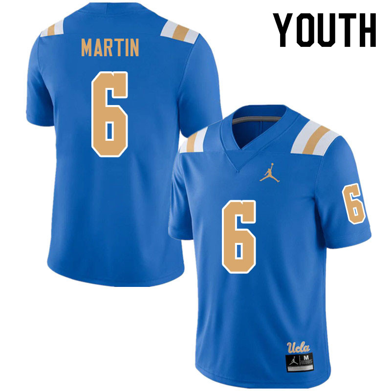 Jordan Brand Youth #6 Justyn Martin UCLA Bruins College Football Jerseys Sale-Blue